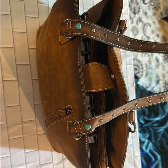 Brown and Multicolor Patterned Women's Bag - Picture 4 of 4